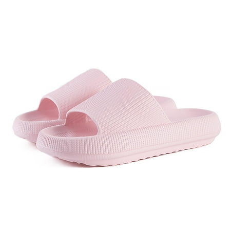 

Casual Comfortable Women s and Men s Cloud Slippers EVA Material Shower Slippers Bathroom Sandals Cushioned Platform Indoor Sandals(pink)