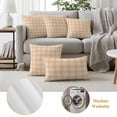 thumbnail image 6 of Orange White Checked Outdoor Waterproof Pillow Covers, Farmhouse Buffalo Plaid Country Decorative Square Throw Pillowcase Sofa Cushion Sham for Patio/Couch/Chair, 20"x20" 2 Pack, 6 of 8