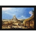 thumbnail image 2 of Hendrick III Van Cleve 24x17 Black Modern Wood Framed Wall Art Titled - The Building of The Tower of Babel, 2 of 6
