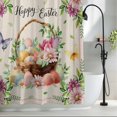 thumbnail image 2 of Easter Eggs Long Shower Curtain Set, Waterproof Shower Curtains for Bathroom, Watercolor Eggs Flowers Butterfly Spring Beige Washable Fabric Bath Curtain for Bathtub with Hooks 72x84 Inches, 2 of 9