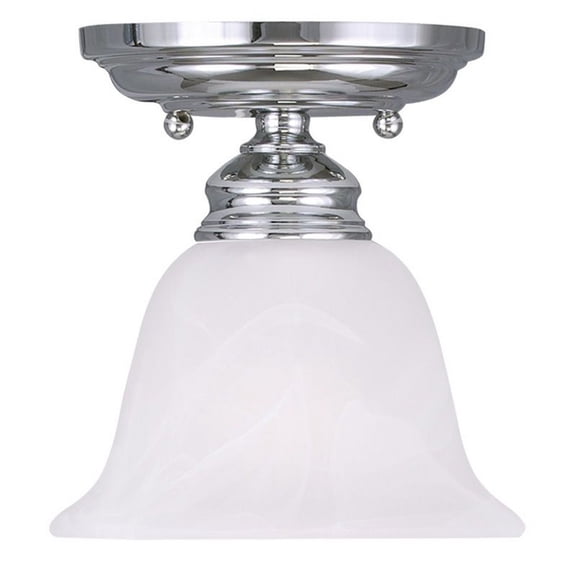St George's Hawthorns 1 Light Flush Mount in Traditional Style 6.25 inches Wide By 6.75 inches High-Polished Chrome Finish Bailey Street Home