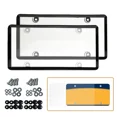 thumbnail image 3 of 2Pack Transparent License Plate Cover and Frames,Clear Front and Rear License Plate Holder,Unbreakable Car Licence Plate Frame Protector fits Any US Plates with Screws & Caps (Black Frame), 3 of 5