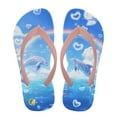 thumbnail image 2 of FUIALDOLG Boy Girl Flips Flops for Kids Dolphin&Rainbow Print Slip-on Thong Sandals Kids Slides Water Shoes for Beach Swim Pool Size 10, 2 of 7