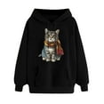 thumbnail image 3 of VEKDONE Cute Cat Graphic Hoodies for Women Fall Long Sleeve Thin Fleece Hooded Sweatshirts Casual Loose Fit Lightweight Pullover Sweatshirt with Pockets, 3 of 6