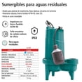 thumbnail image 2 of Bomba Sumergible para Aguas Residuales IUSA 0.4 HP Azul, 2 of 3