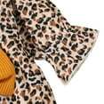 thumbnail image 4 of Baby Girls Long Sleeve Leopard Romper Shorts Newborn Jumpsuit + Headband Set 0-12M, 4 of 6