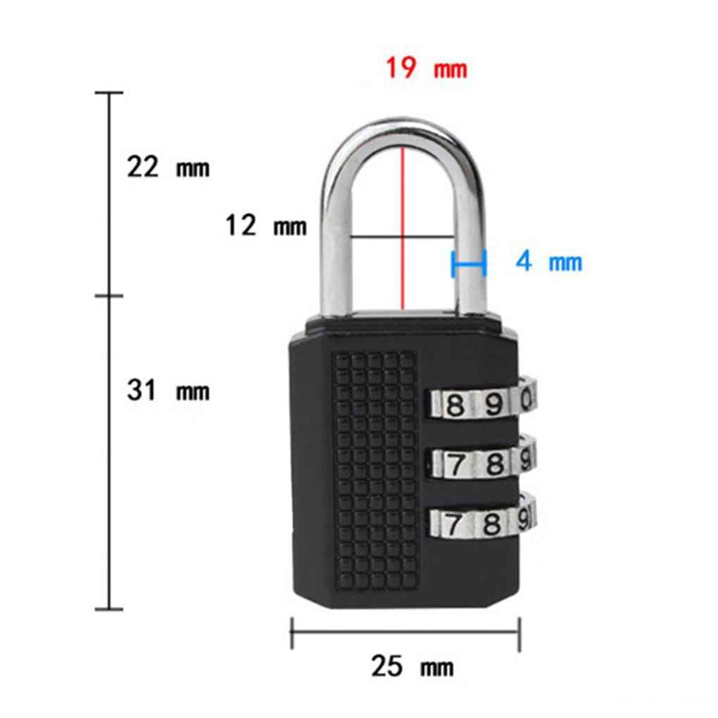 Zinc Alloy Security 3 Combination Travel Suitcase Luggage Code Lock Padlock s6 