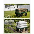 thumbnail image 3 of Heavy Duty Steel Garden Cart, 800 lbs Weight Capacity Utility Wagon with Removable Mesh Sides, 10" All-Terrain Tires , 180° Rotating Handle Garden Wagon for Yard, Farm, Lawn, 3 of 8