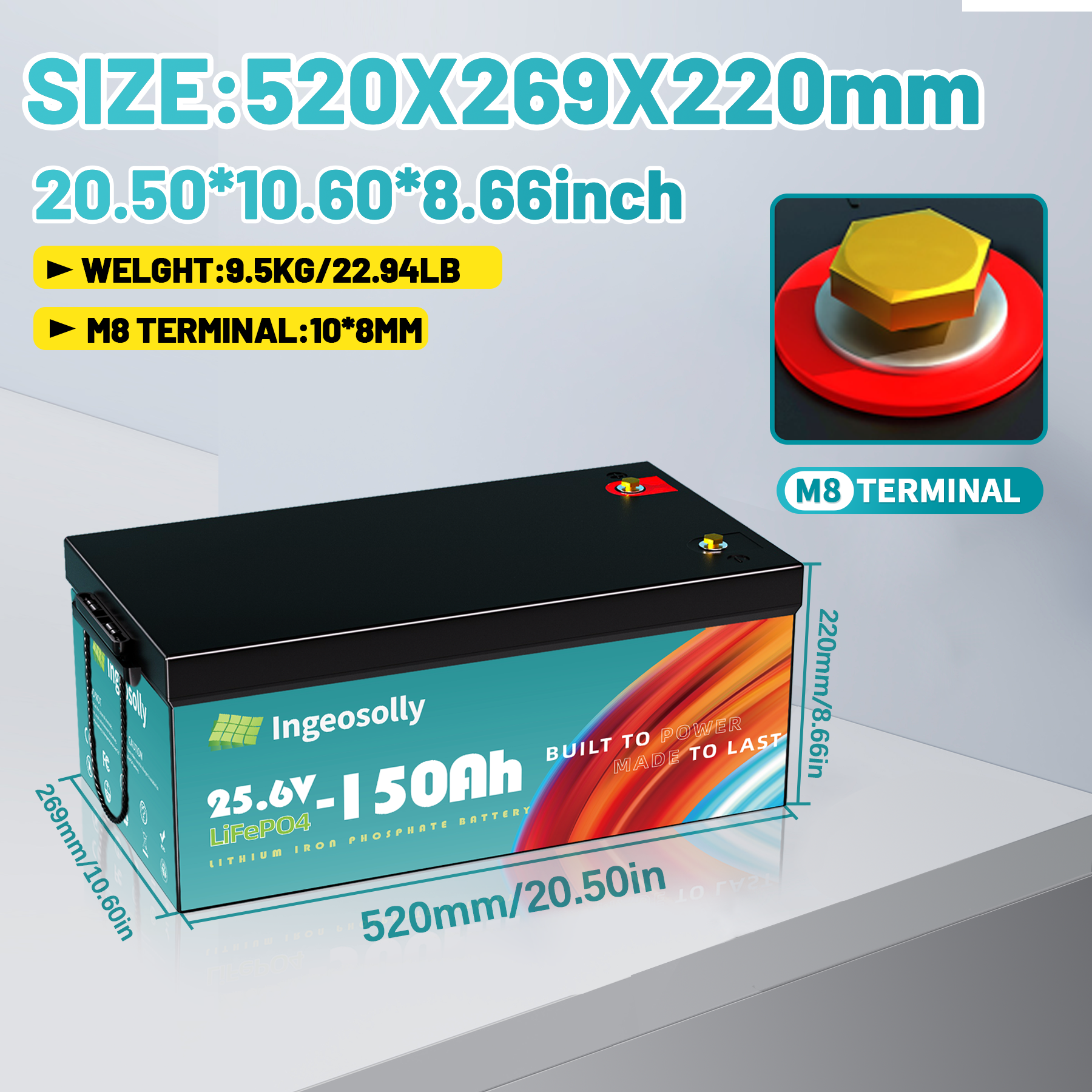 24V 150Ah LiFePO4 Battery,Lithium Battery for RV,Camping,Solar,Marine,off-Grid,Home Energy Storage,15000+ Deep Cycles