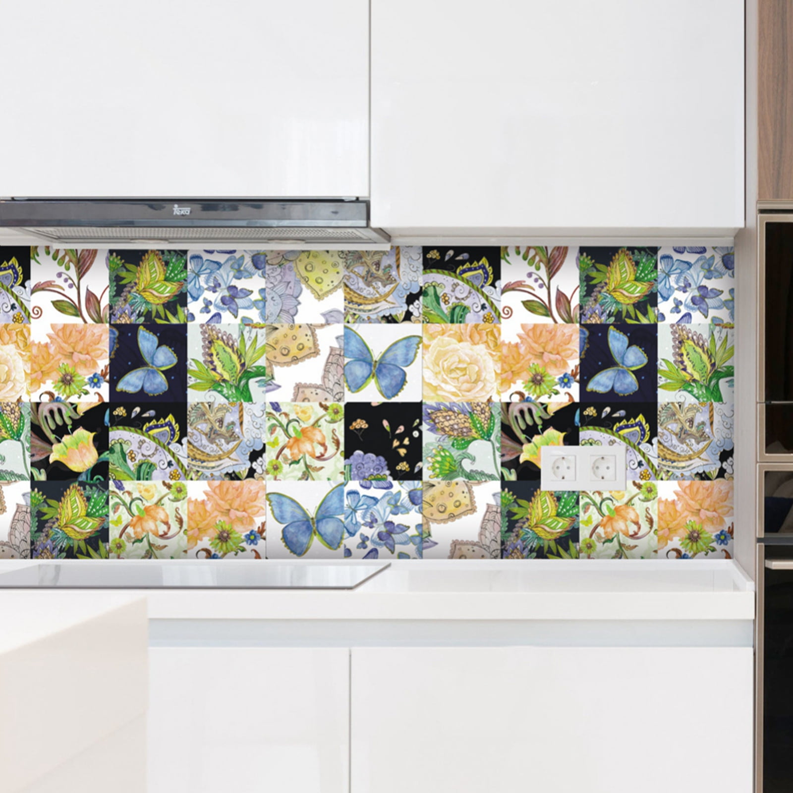 24 pcs Peel and Stick Backsplash for Tile Stickers, 6"x6" Inches Self Adhesive Removable Waterproof for Walls Stickers, Vinyl Tile for Kitchen Backsplash, Stairs, Stick on Tiles