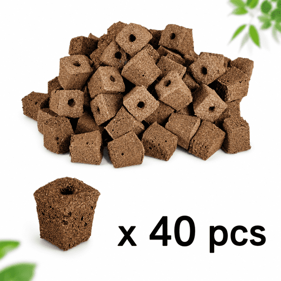 40 Pcs Seed Starter Sponges Pods - Rapid Peat Moss Rooter Plugs, Replacement Seedling Block Cubes for Gardening Enthusiasts Beginners Grow Vegetable Fruits Flowers Herbs Plant