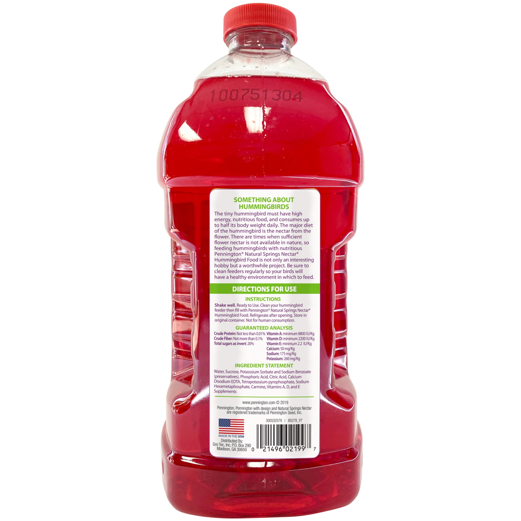 (3 pack) Pennington Ready-to-Use Ultra Hummingbird Nectar Food, No Artificial Dye, 64 fl oz Liquid, 1 Pack
