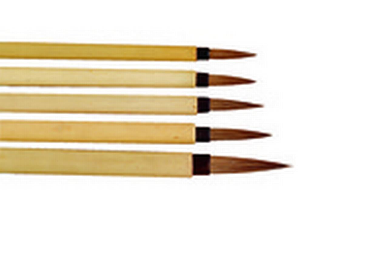 Sax Assorted Fine Watercolor Paint Brush Set, Bamboo Handle, Set of 5