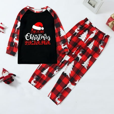

CAICJ98 Christmas Pajamas For Family Family Matching Christmas Pajamas Set Blue Xmas Pjs Set Adults Baby Kids 2PCS Christmas Tree Sleepwear Nightwear