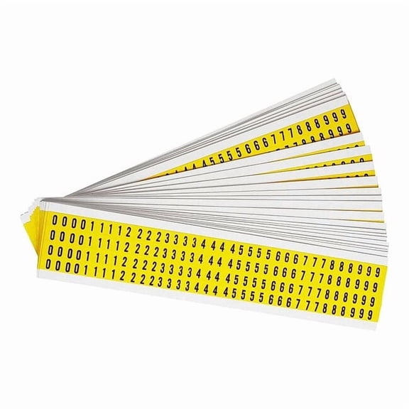 Brady Number Label,0- 9,Blk/Yllw,3/8" H,PK25 3400-# KIT