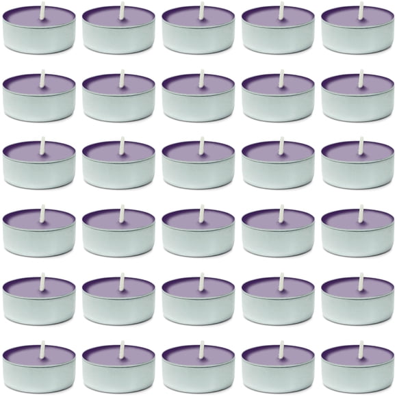 DecorRack 30 velas candelita con aroma a lavanda, vela con fragancia agradable, ambientador de larga duración (paquete de 30)