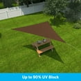 thumbnail image 2 of Coolaroo Ready to Hang Outdoor Sun Shade Sail Triangle 90% UV Block Protection for Backyard, Garden, Patio, Playground, 11'10" Triangle, Mocha, 2 of 7