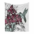 thumbnail image 1 of Hummingbird Soft Flannel Fleece Throw Blanket, Orchid Flowers Bouquet and a Hummingbird Nature Wildlife Design Print, Cozy Plush for Indoor and Outdoor Use, 60" x 80", Burgundy, by Ambesonne, 1 of 6