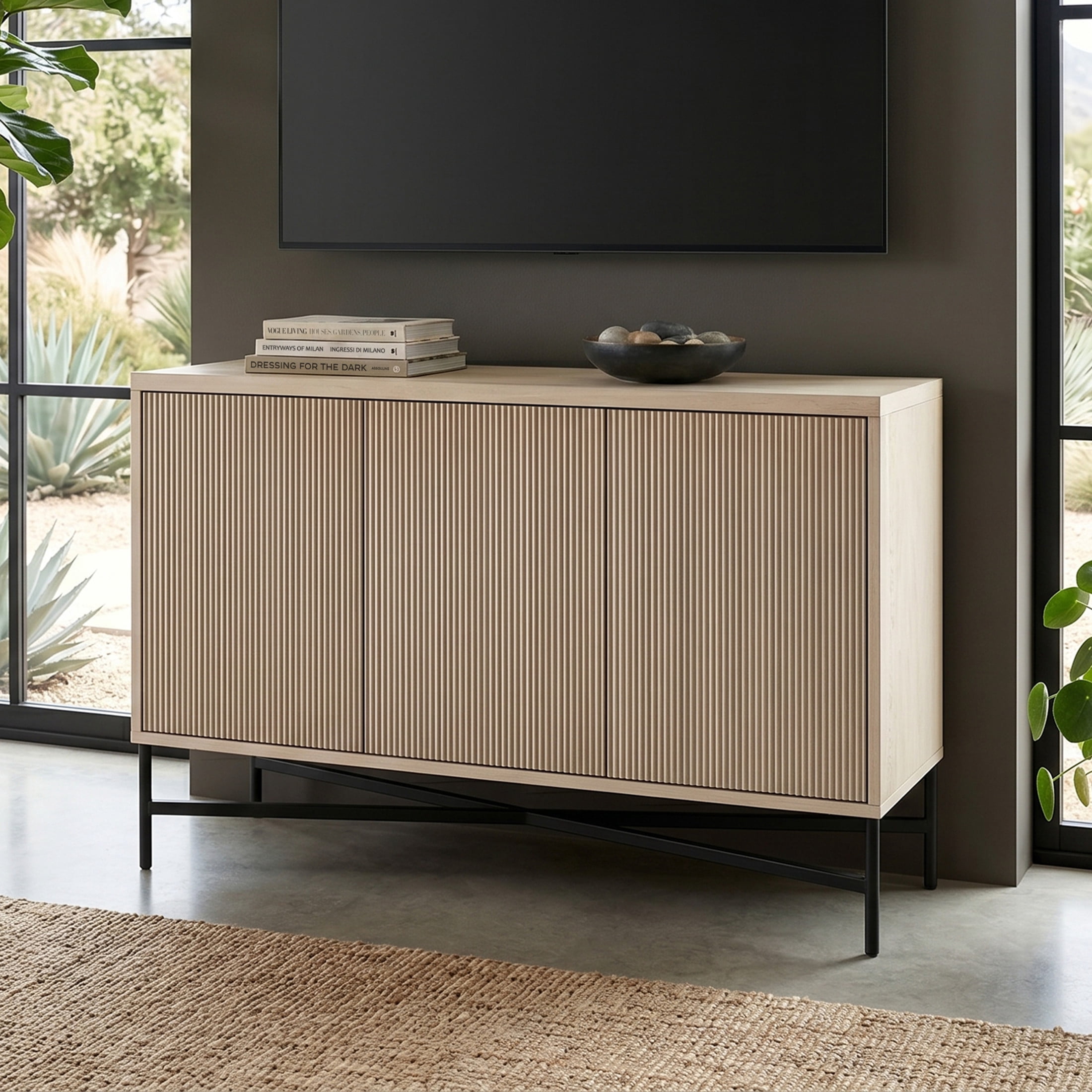 Evelyn&Zoe Brighton 48" Wide Rectangular Buffet Table, Alder White