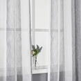 thumbnail image 6 of Kitchen Curtains Vertical Geometric Small Sheer Tier Curtains, 30 Inch Yarn Dyed Stripe Café Curtain Set Farmhouse Linen Textured Rod Pocket Bathroom Window Curtain, Black/White, Set of 2, 6 of 9