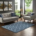 thumbnail image 5 of Modern Contemporary Urban Design Living Lounge Room Area Rug Runner Floor Carpet, Moroccan Style, Fabric, Multi Navy Blue, 5 of 7
