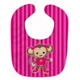 thumbnail image 1 of Carolines Treasures BB7020BIB Monkey à Rayures Roses Bavoir pour Bébé, 1 of 3