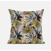 Plant Illusion Suede Zippered Pillow with Insert in White Light Blue 18 x 18