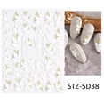 thumbnail image 3 of 3D Embossed Spring Flower Nail Art Stickers Decals 5D Self-Adhesive Pegatinas Uas White Floral Cherry Blossoms Nail Supplies Nail 4 Sheets, 3 of 4