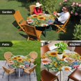 thumbnail image 4 of Spring Yellow Sunflower Round Tablecloth for 36-44 Inch Tables,Fitted Table Cover with Elastic Edge,Butterfly Floral Daisy Country Waterproof Outdoor Table Cloth Protector for Patio Garden Dinner, 4 of 9