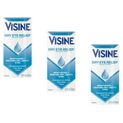 Visine Tears Lubricant Eye Drops for Dry Eye Relief, 0.5-Ounce Bottles Pack of 3