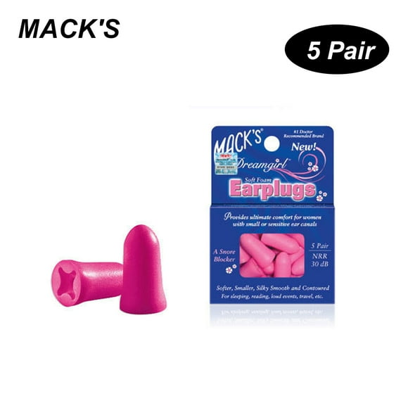 MACK'S 5 Pair Anti-noise Foam Earplugs Washable Professional Soundproof Ear Plugs for Sleeping Working Travelling