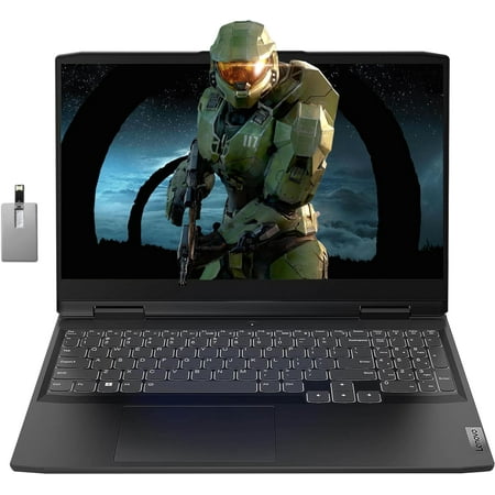 Lenovo IdeaPad Gaming 3 15.6" 120Hz Gaming Laptop, AMD Ryzen 5 6600H, 8GB RAM, 256GB PCIe SSD, NVIDIA GeForce RTX 3050, Backlit Keyboard, Onyx Gray, Windows 11, 32GB Hotface USB Card