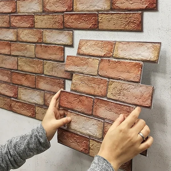 20Pcs 3D Tile Brick Wall Sticker Selfadhesive Waterproof PVC Panel