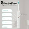 thumbnail image 5 of Electric Toothbrush for Adults, One Charge for 30 Days, with 5 Brush Heads, 5 Modes with 2 Minutes Build in Smart Timer, 5 of 9