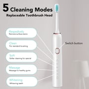 Electric Toothbrush for Adults, One Charge for 30 Days, with 5 Brush Heads, 5 Modes with 2 Minutes Build in Smart Timer