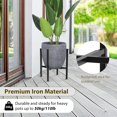 thumbnail image 3 of Soporte ajustable para plantas, soporte de flores de hierro para macetas de 8 a 12 pulgadas con patas para jardín, balcón, exterior, hogar, patio, color negro JFHHH pequeña, 3 of 5