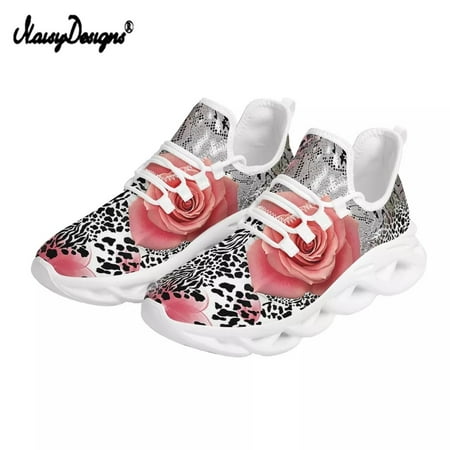 

Noisydesigns Sexy Leopard With Flower Pattern Women s Sneakers 2024 Summer Sport Shoes Plus Size Knit Shoes Ladies ers