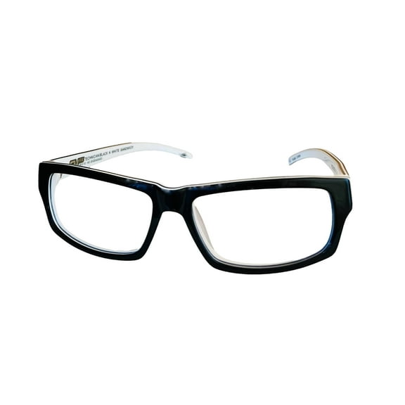Electric Mens Plastic Rectangle Eyeglass Frames Technician Black n White 56mm