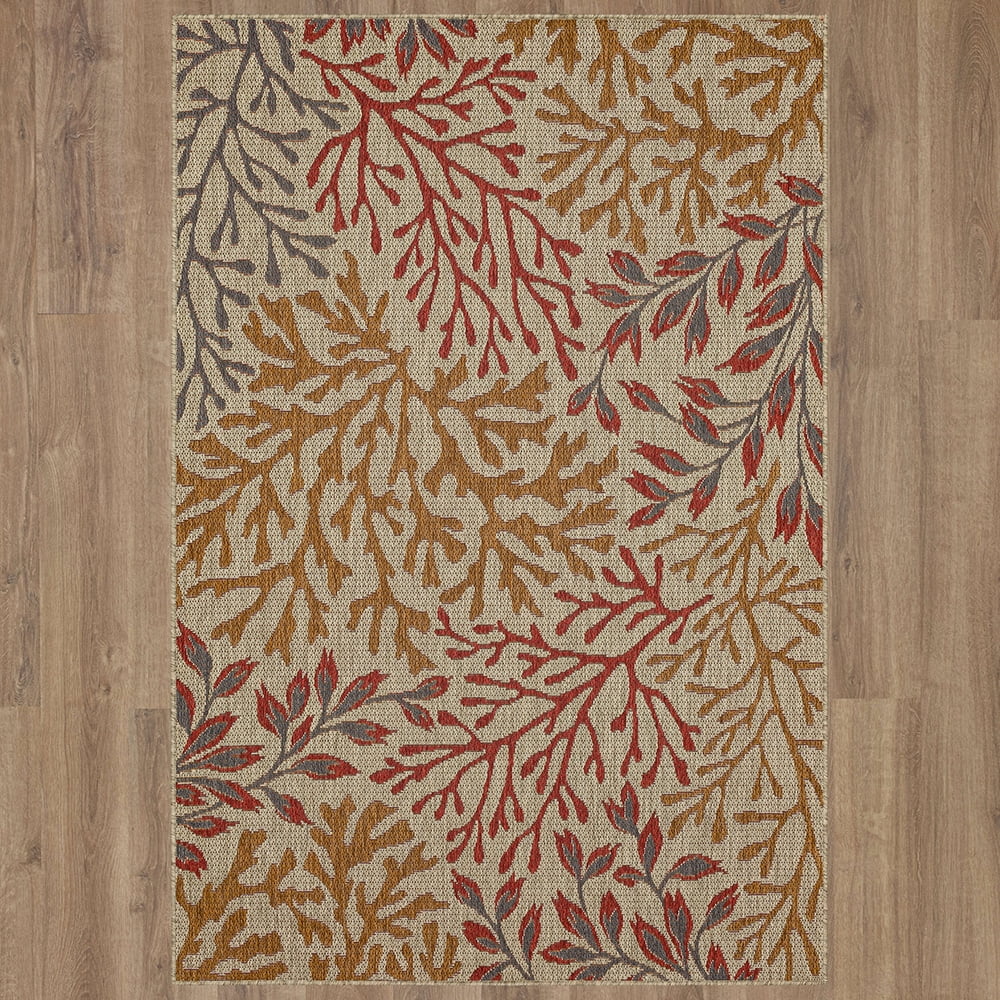 Mohawk Home Underwater Cove Outdoor Area Rug, Rust, 10' x 13'