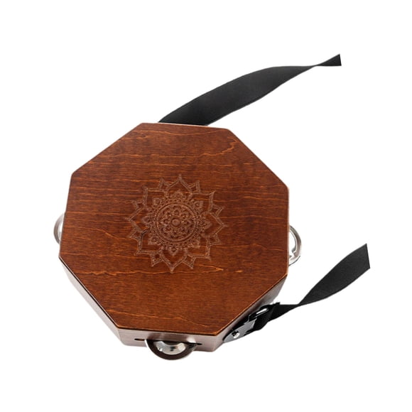 Cajón portátil, instrumento musical de aspecto único, tambor de madera para viajes, pandereta para viajeros, músicos de espectáculos callejeros. Octágono Marrón
