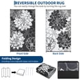 thumbnail image 6 of Hasoo 9' x 12' Black Outdoor Rug for Patio Decor Waterproof Plastic Straw Modern Geometric Carpet PP Tube Woven Portable Camping Mat for Picnic Balcony, 6 of 7