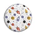 thumbnail image 2 of Easygdp Rocket Planets Automobile Tire Dust Cover, 14-17in Spare Tire Cover Universal Fit for Trailer, Car, Truck, SUV, Jeep - 17 inch, 2 of 9