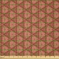 thumbnail image 2 of Ambesonne Abstract Fabric by the Yard Microfiber, Antique Motifs Grid Art, 5 Yards, Dark Rust and Pale Rust, 2 of 2