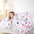 thumbnail image 4 of Erosebridal Cute Animals Unicorn 7 Pieces Bedding Comforter Set,Watercolor Rustic Flower Full Bedding Set For Kids Girls,Reversible Pink, 4 of 7