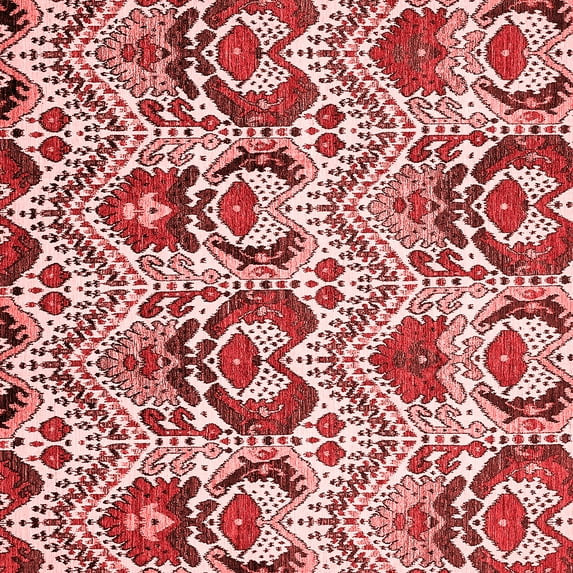 Ahgly Company Machine Washable Indoor Square Abstract Red Modern Area Rugs, 6' Square