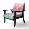 thumbnail image 3 of Designart "Pink Blue Pastel Collage" Multi-Color Patch Upholstered Accent Chair - Modern Arm Chair For Bedroom, 3 of 7