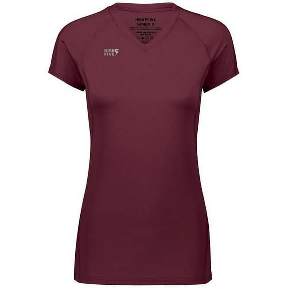 High Five 342222.745.2XL Ladies Truhit Short Sleeve Jersey, Maroon - 2XL