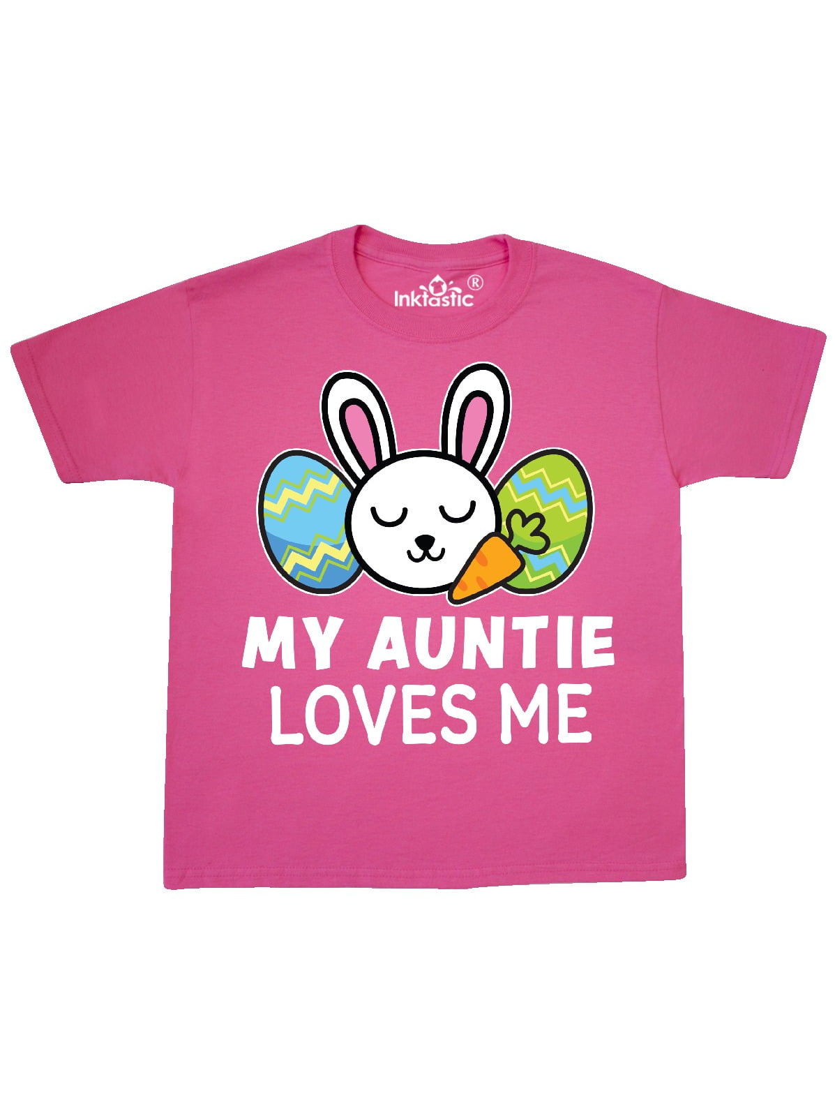 inktastic My Aunty Loves Me with Bunny and Easter Eggs Baby T-Shirt 