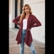 thumbnail image 5 of Cárdigan Informal Elegante de Larga con Abertura Frontal para Mujer, Vino Tinto, Talla XL, 5 of 6