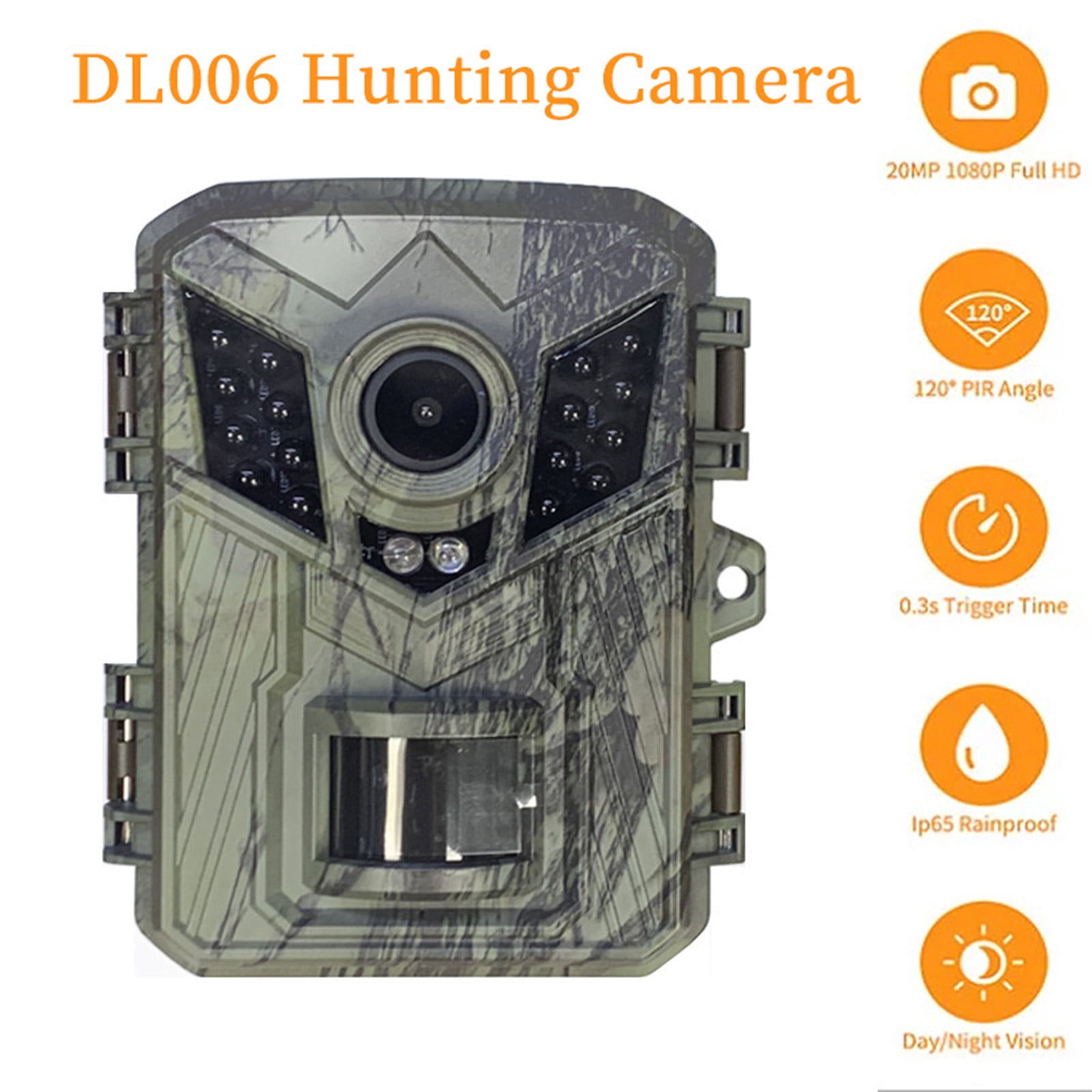 Outdoor Tracking Recording Camera Night Vision PIR Infrared for Wildlife Monitoring Farm and Orchard Surveillance High-Resolution Photography Hunting Trail Cam